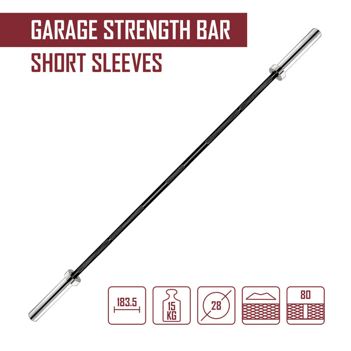 Garage Strength Bar - Black E-Coat Shaft with Chrome Sleeves