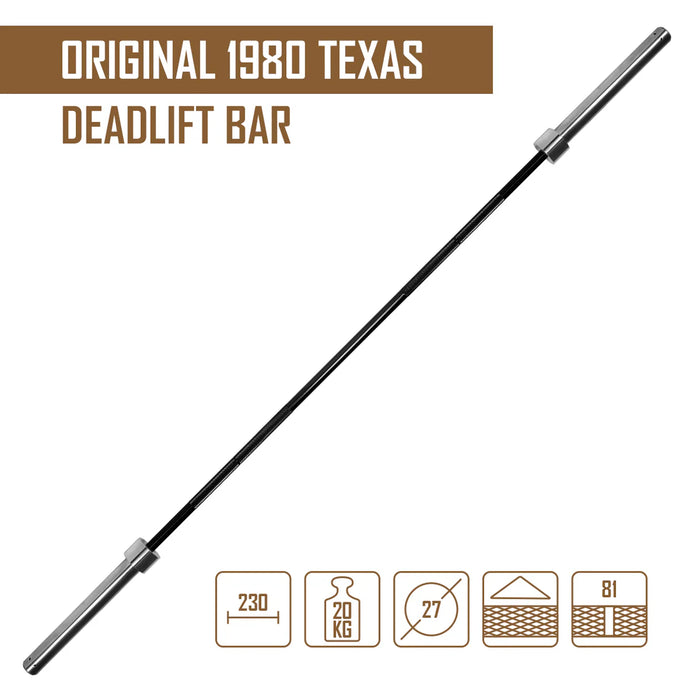 Original Texas Deadlift Bar By Buddy Capps - Now with Chrome Coated Sleeves