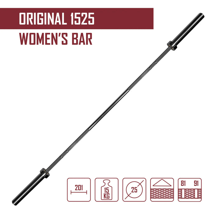 Original 1525 15kg Olympic Women's Bar - Black E-Coat