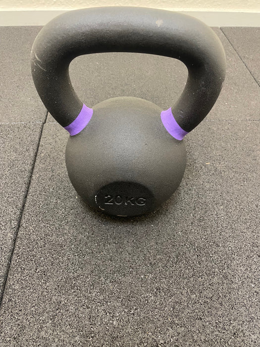 Black Powder Coated Kettlebell - 20kg - B-Grade